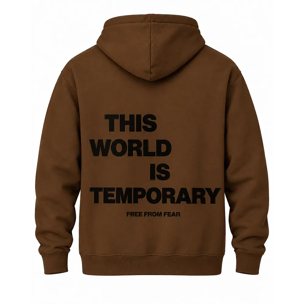 Poleron Canguro - "This World Is Temporary" (Variedad Colores)
