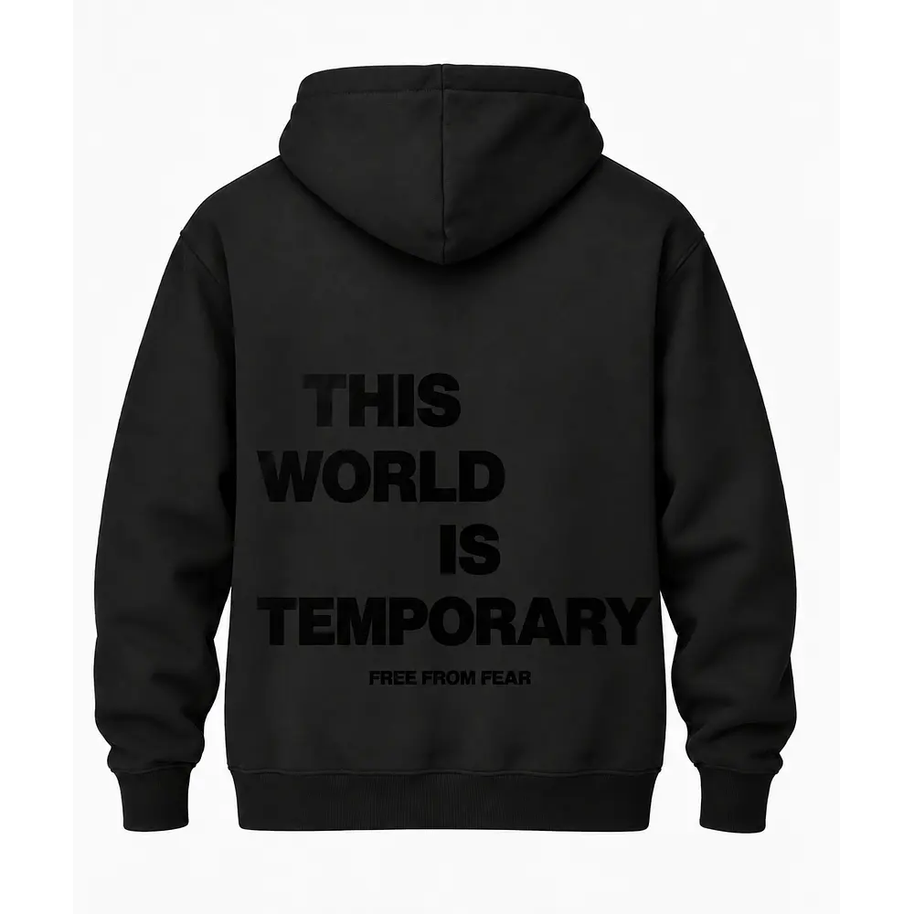 Poleron Canguro - "This World Is Temporary" (Variedad Colores)