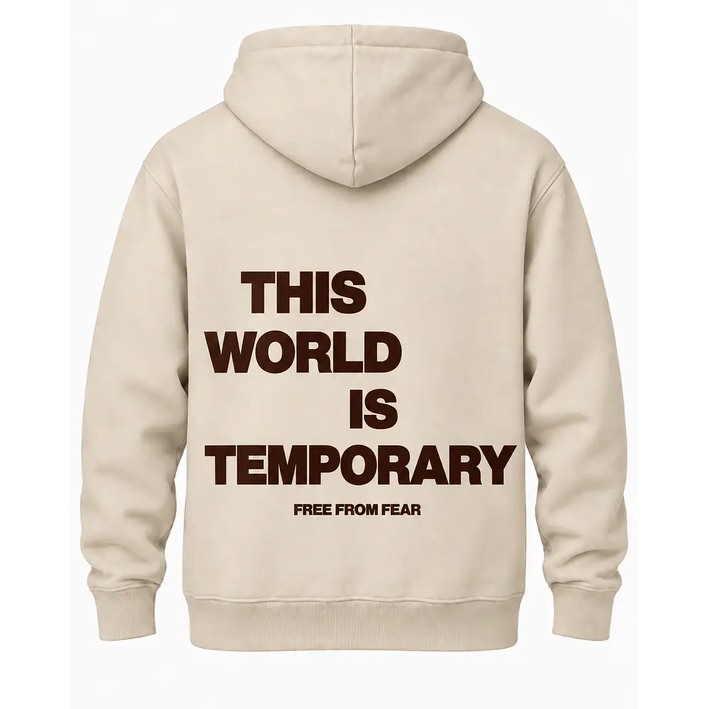 Poleron Canguro - "This World Is Temporary" (Variedad Colores)