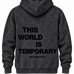Poleron Canguro Acid Wash - This World Is Temporary"
