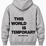 Poleron Canguro Acid Wash - This World Is Temporary"