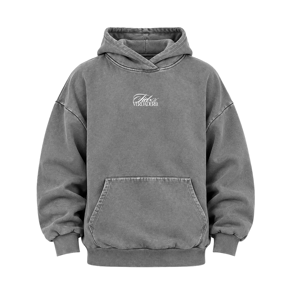 Poleron Boxy Acid Wash - "Fiel Y Verdadero" (Variedad Colores)