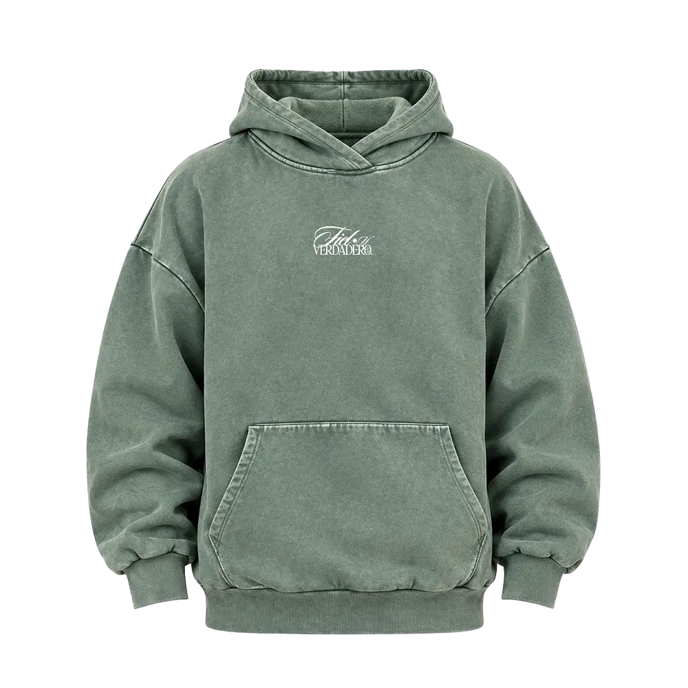 Poleron Boxy Acid Wash - "Fiel Y Verdadero" (Variedad Colores)