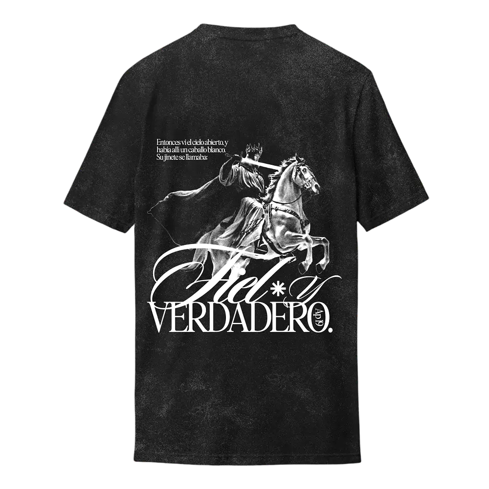Polera Acid Wash - "Fiel Y Verdadero"
