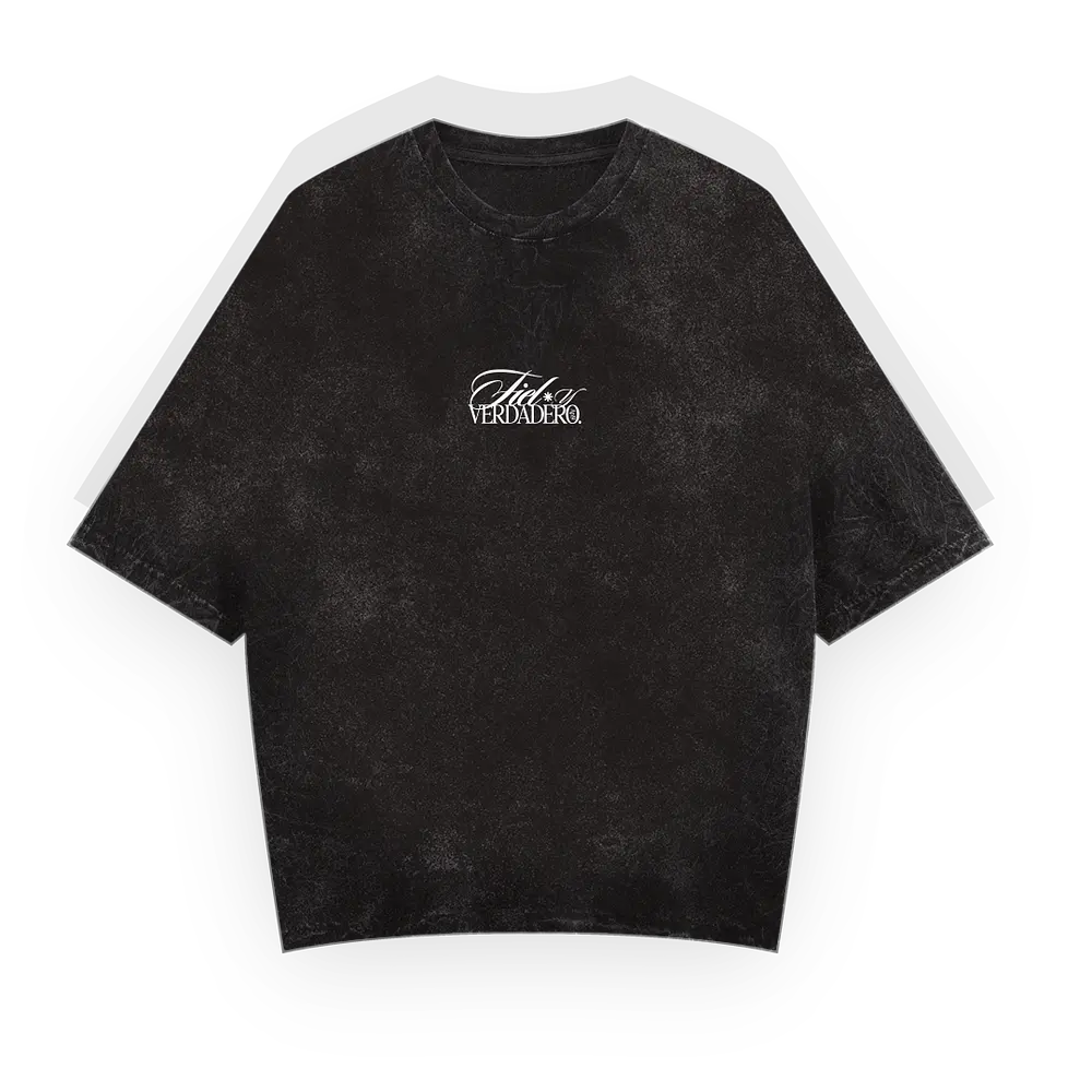 Polera Boxy Acid Wash - "Fiel Y Verdadero"