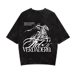 Polera Boxy Acid Wash - "Fiel Y Verdadero"