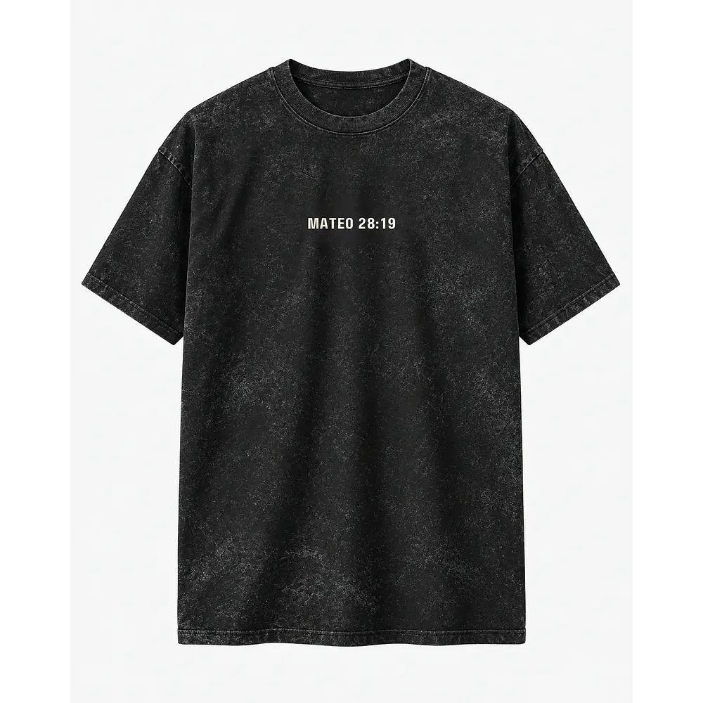 Polera Acid Wash - "Vallan Y Hagan Discípulos En Todas las Naciones"