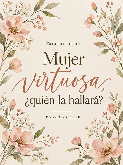 Para mi mamá: Mujer virtuosa, quién la hallará · RG-04