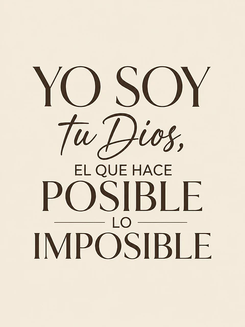 Yo soy tu Dios, el que hace posible lo imposible · ES-01