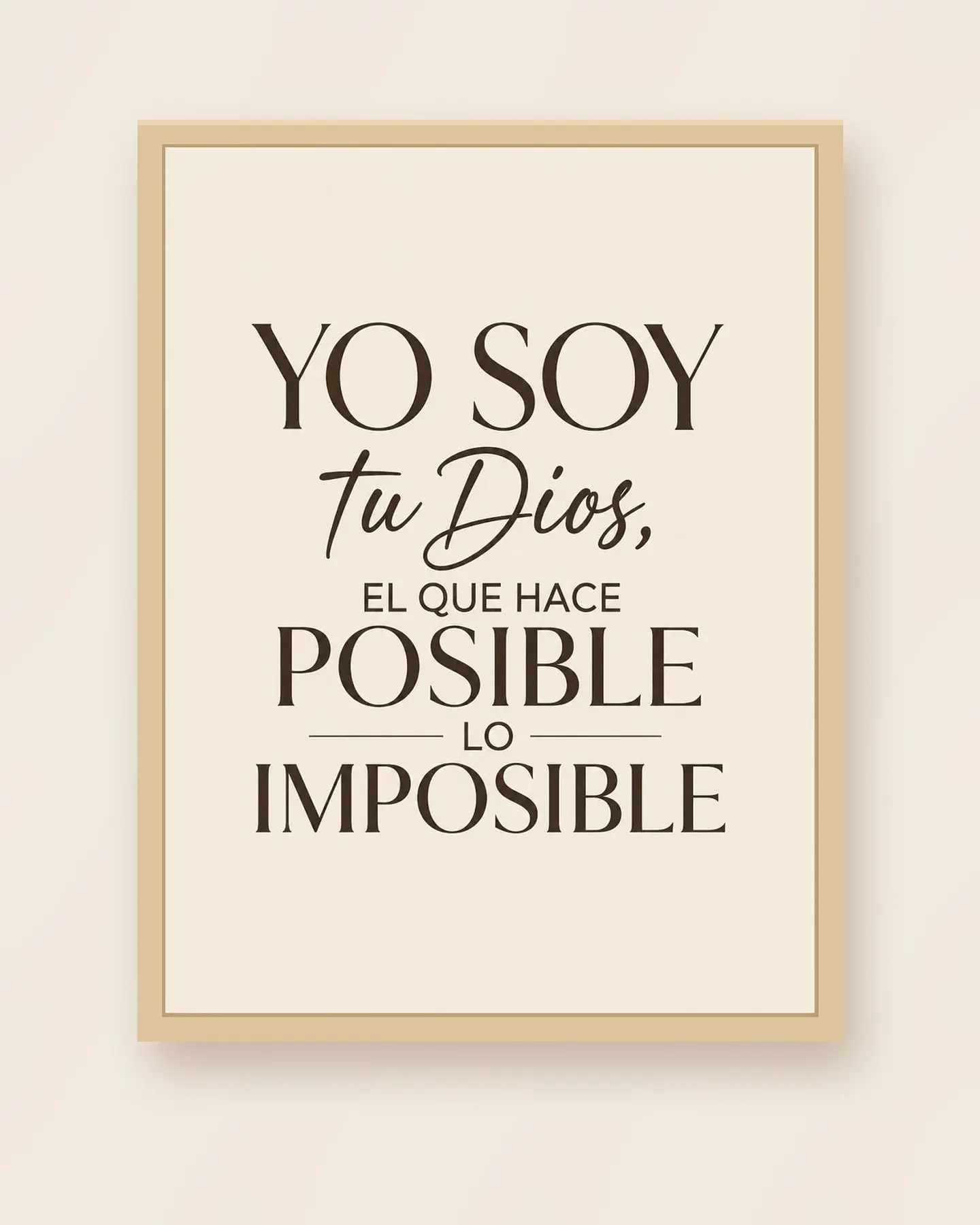 Yo soy tu Dios, el que hace posible lo imposible · ES-01 3