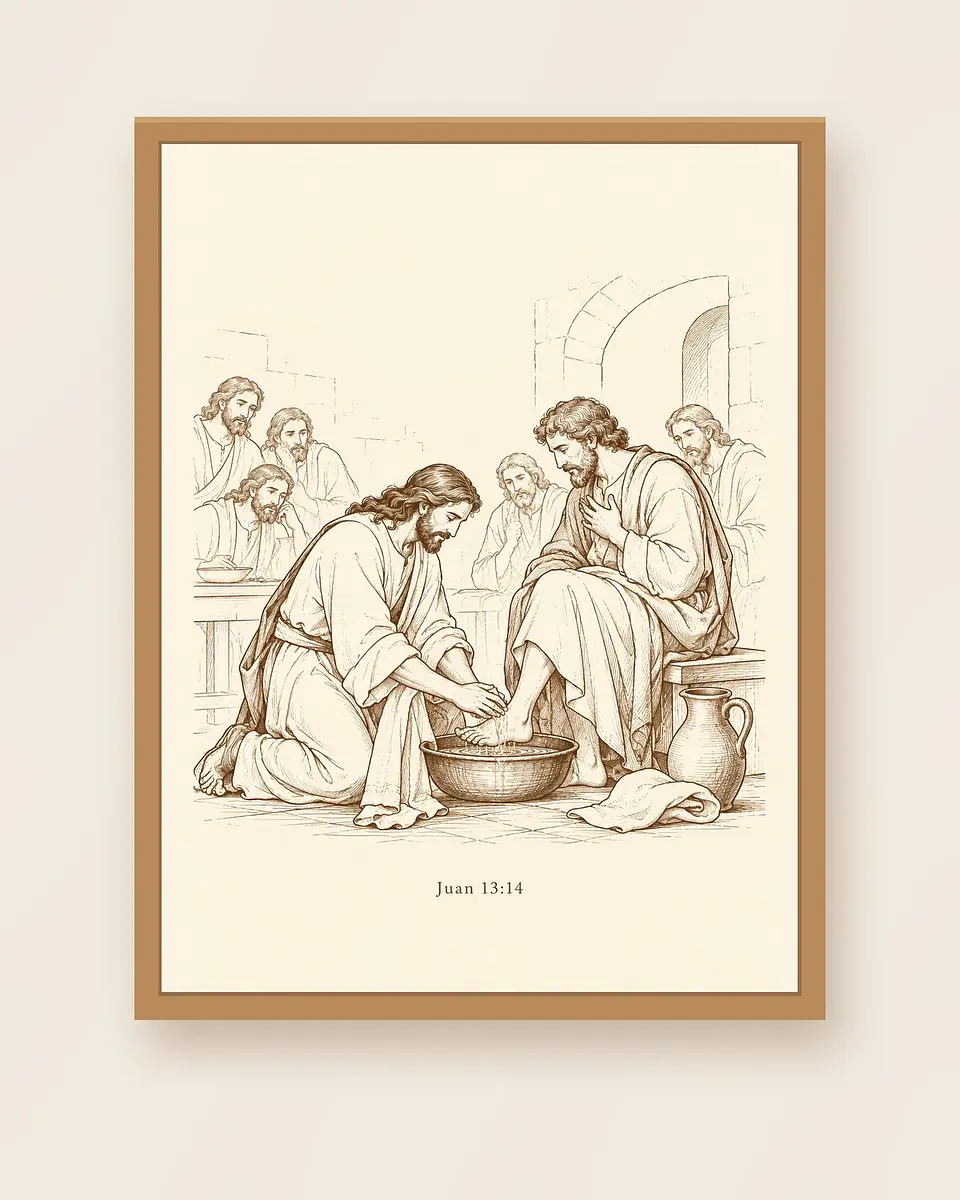Jesús lava los pies (line art) · ER-09 1