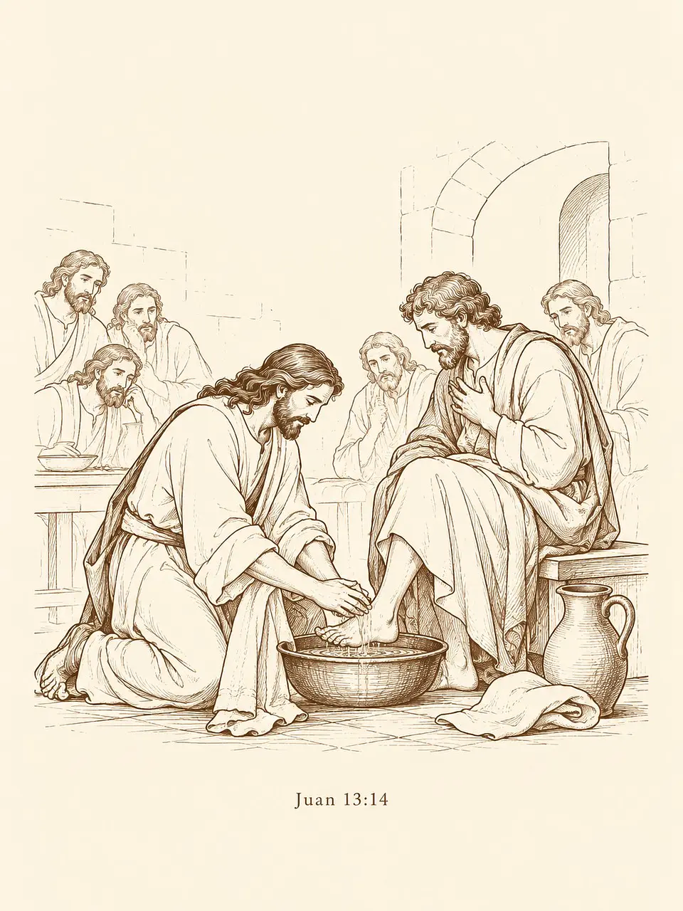 Jesús lava los pies (line art) · ER-09 2