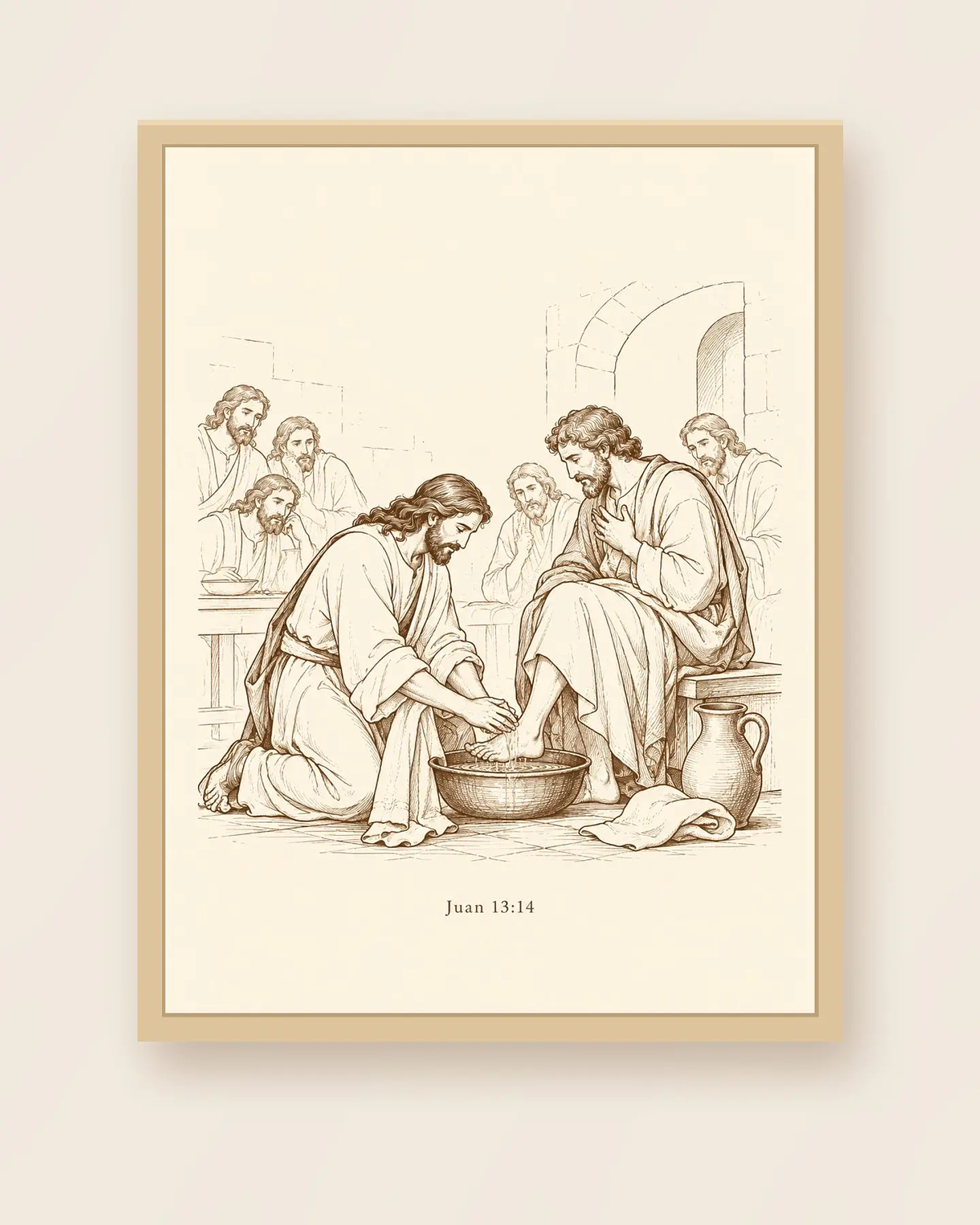 Jesús lava los pies (line art) · ER-09 3