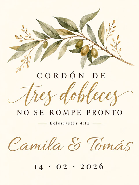 Matrimonio: Cordón de tres dobleces · PZ-02