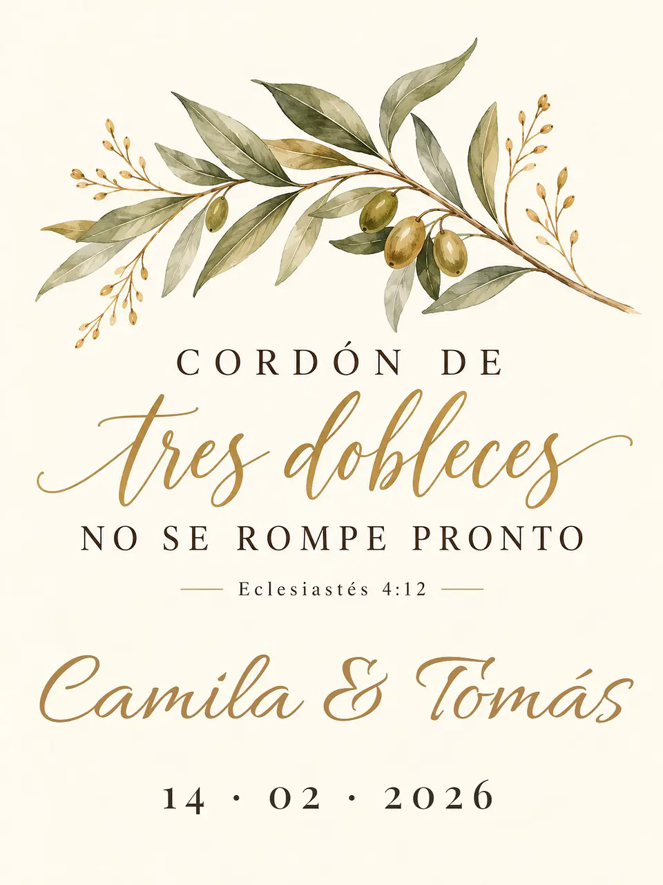 Matrimonio: Cordón de tres dobleces · PZ-02 2