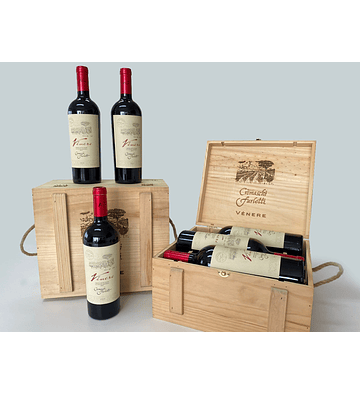 6 BOTELLAS  CAJA MADERA / ICONO VENERE 