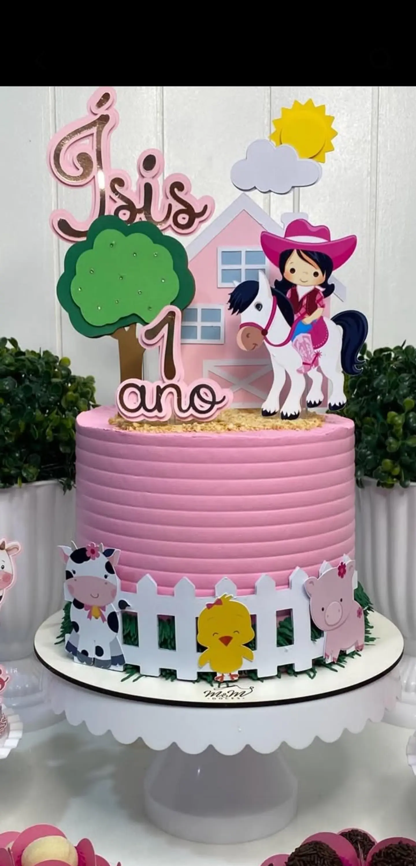 Arquivo de Corte Topo de Bolo Fazendinha Menina 1