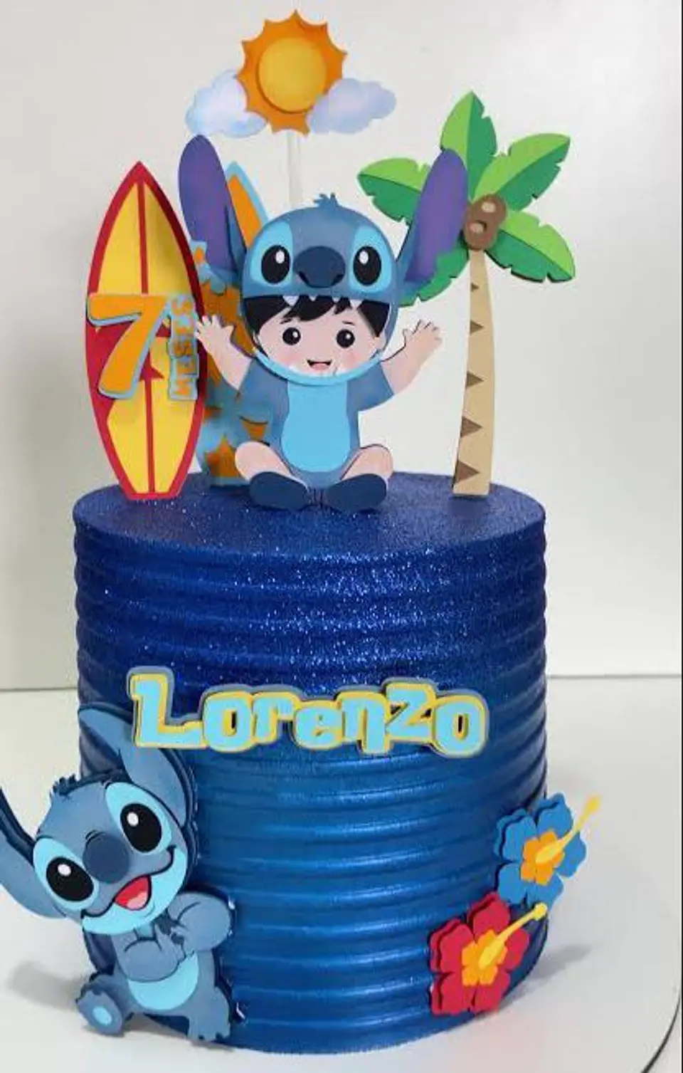 Arquivo de Corte Topo de Bolo Stitch Menino Em Camadas 1