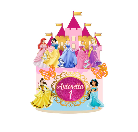 Arquivo de Corte Topo de Bolo Princesas