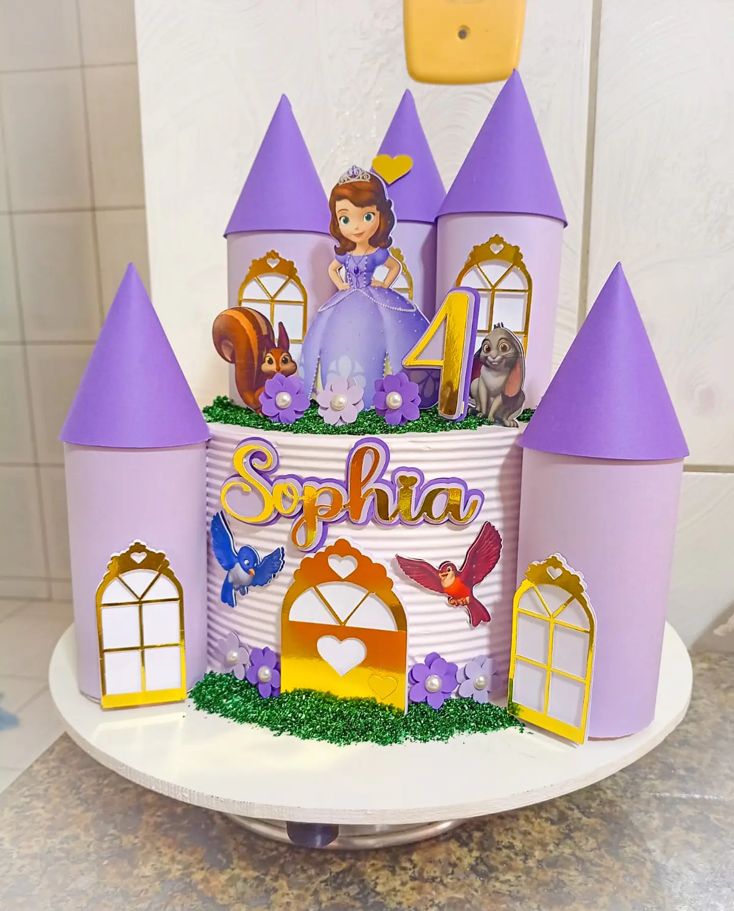 Arquivo de Corte Topo de Bolo Princesa Sofia Castelo 3D 1