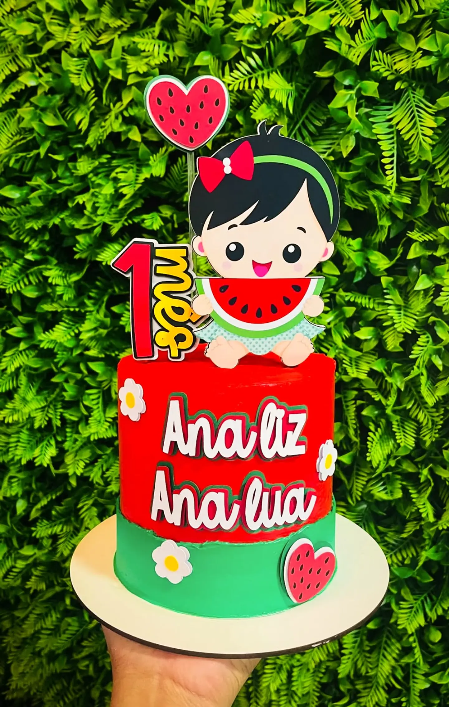Arquivo de Corte Topo de Bolo Melancia Menina Mesversário 1