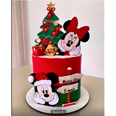 Arquivo de Corte Topo de Bolo Natal Mickey e Minnie