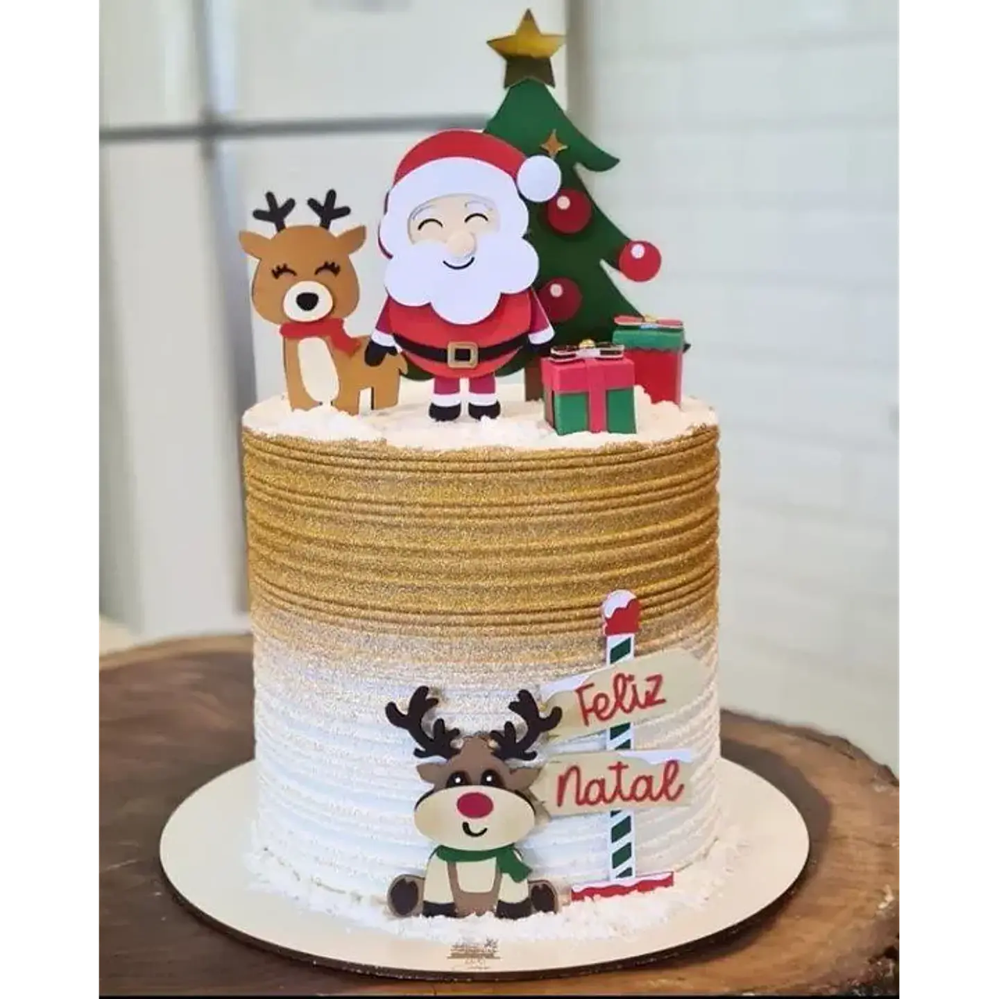 Arquivo de Corte Topo de Bolo Feliz Natal Papai Noel 1
