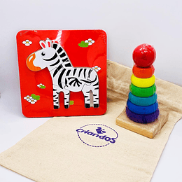 Bag Torre arcoiris y puzzle zebra