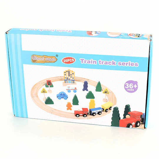 wooden electric train track