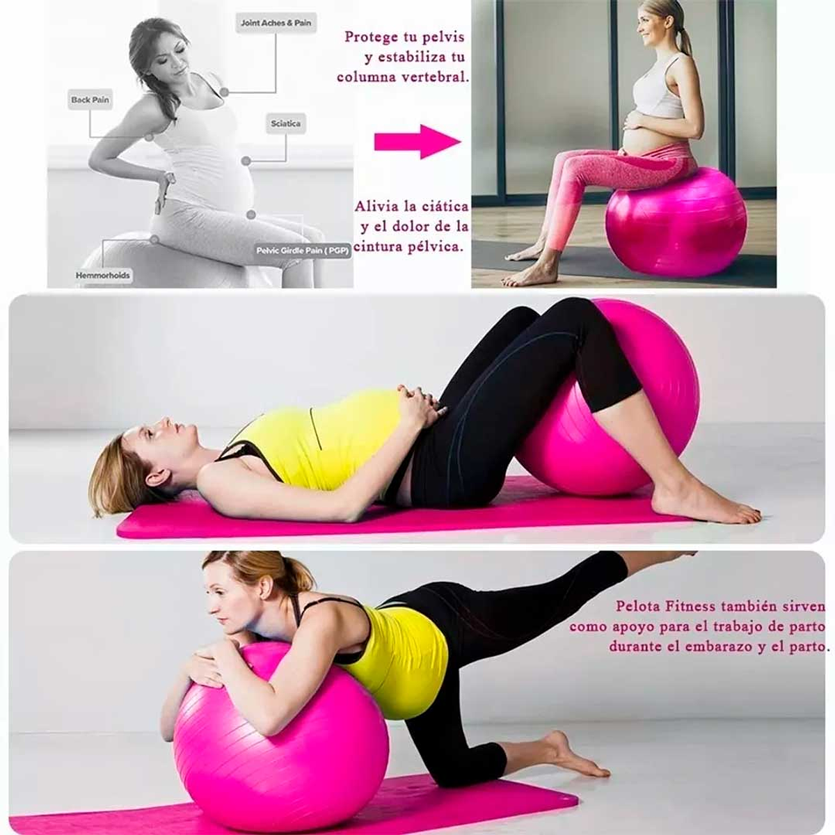 La pelota apropiada y segura para los ejercicios de la embarazada