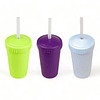 Cup with 100% recycled plastic lid and silicone bulb