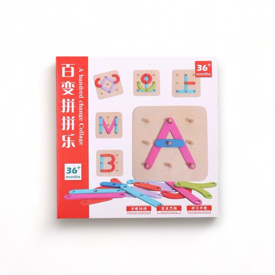 Cubo encaje letras, números y formas