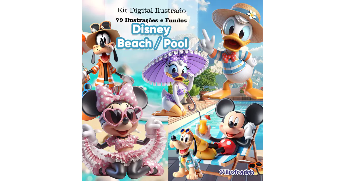 disney-beach-pool-party-ilustracao-digital-por-ia