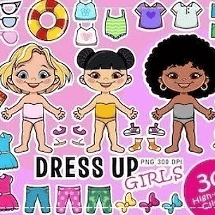 KIT DIGITAL BONECAS TROCA ROUPA