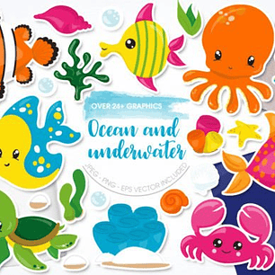 KIT DIGITAL FUNDO DO MAR (PNG)