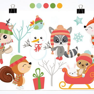 KIT DIGITAL ANIMAIS DE NATAL  (PNG)