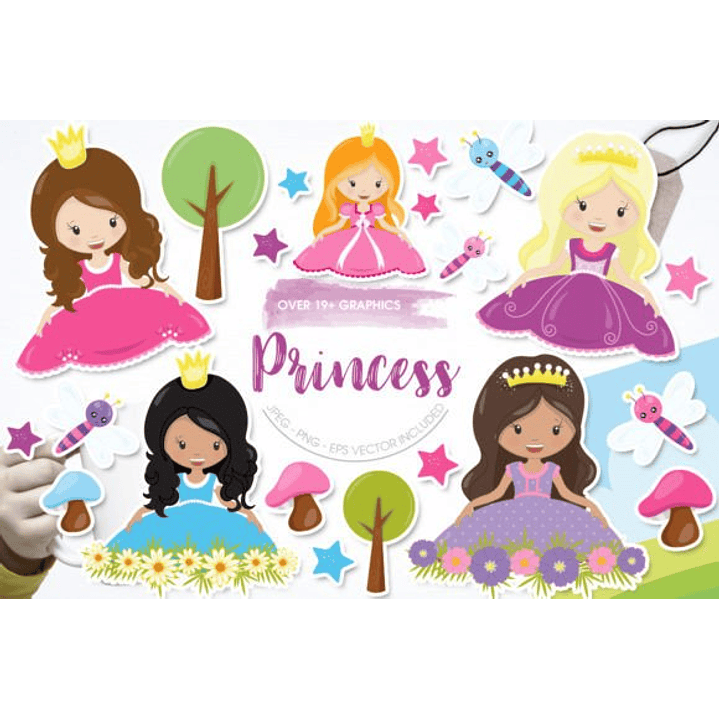 KIT DIGITAL PRINCESAS (PNG) 2