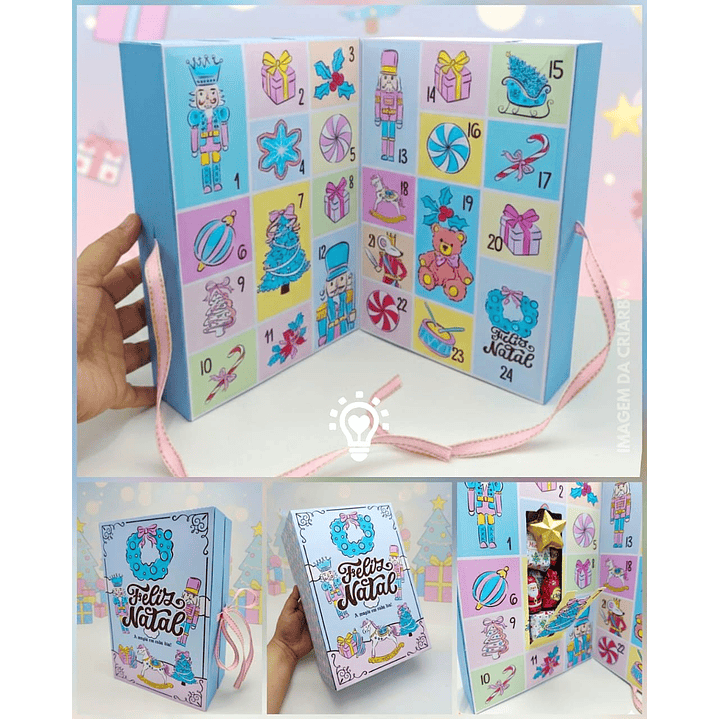 ARQUIVO DE CORTE CALENDÁRIO ADVENTO QUEBRA NOZES DE NATAL CAND ( APENAS STUDIO) 1