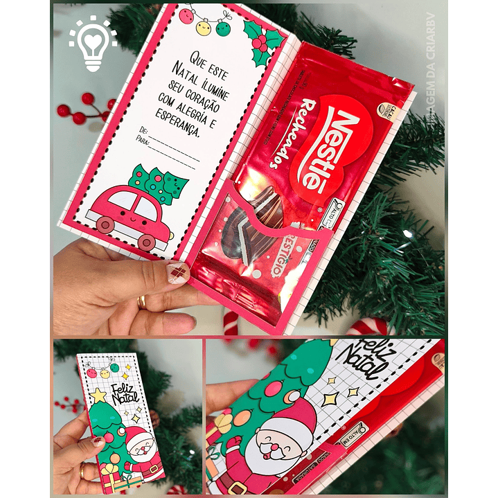 ARQUIVO DE CORTE BARRA DE CHOCOLATE NATAL PAPAI NOEL (STUDIO E PDF) 1
