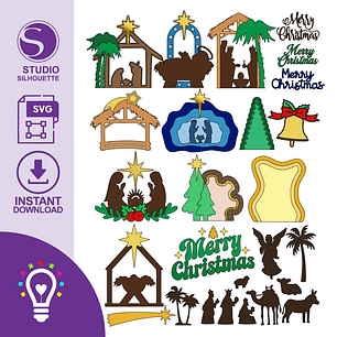 ARQUIVO DE CORTE PAINÉIS / PAINEL, NATALINO, NATAL, NASCIMENTO DE JESUS, NATAL CRISTÃO (STUDIO, SVG)
