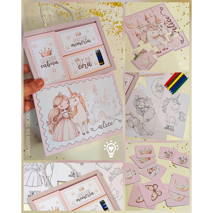 ARQUIVO DE CORTE KIT DIVERSÃO / KIT DE COLORIR + MOLDE (STUDIO, PDF E MOLDE EM SVG) 1