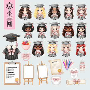 KIT DIGITAL CONCLUSÃO DE MESVERSÁRIO MENINAS (PNG)