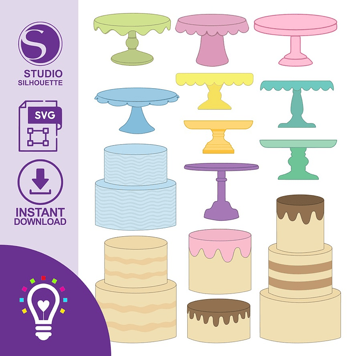 ARQUIVO DE CORTE MOCKUP DE BOLO E BANDEJAS (STUDIO E SVG) 1