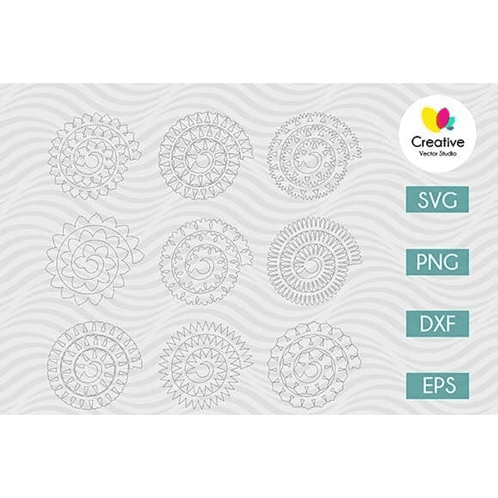 ARQUIVO DE CORTE MOLDES DE FLORES  (PNG) 2