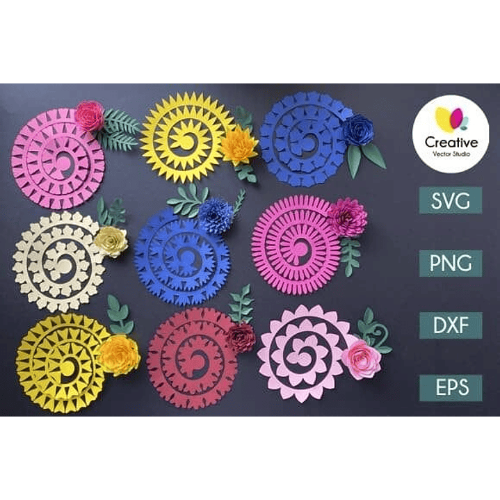 ARQUIVO DE CORTE MOLDES DE FLORES  (PNG) 3