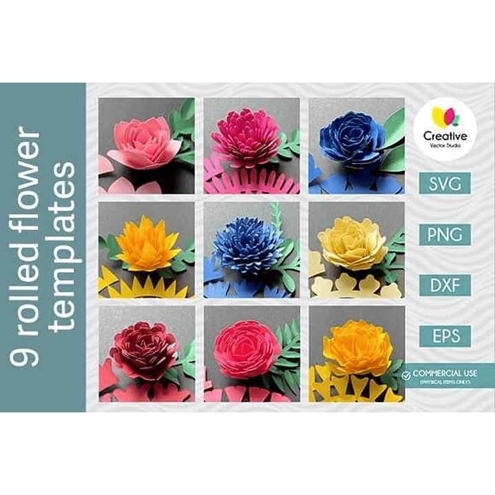 ARQUIVO DE CORTE MOLDES DE FLORES  (PNG) 1