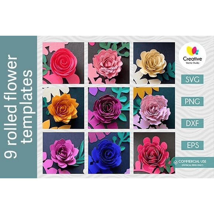 ARQUIVO DE CORTE MOLDES DE FLORES (PNG) 2