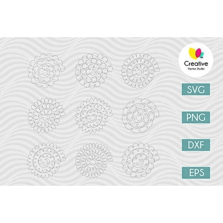 ARQUIVO DE CORTE MOLDES DE FLORES (PNG) 3