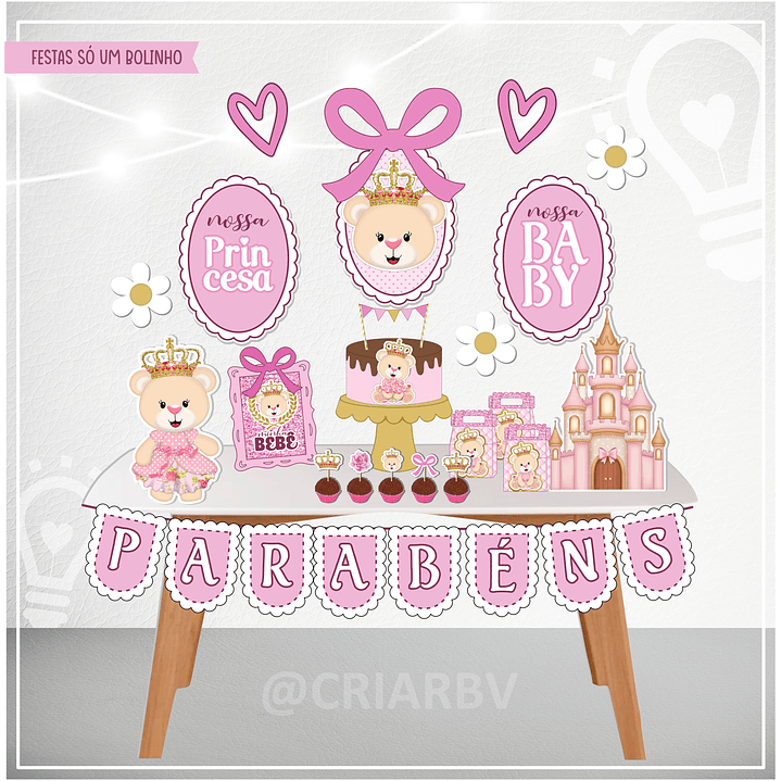 ARQUIVO DE CORTE KIT SÓ UM BOLINHO URSINHA CHÁ DE BEBÊ (STUDIO E PDF) 1