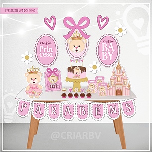 ARQUIVO DE CORTE KIT SÓ UM BOLINHO URSINHA CHÁ DE BEBÊ (STUDIO E PDF)